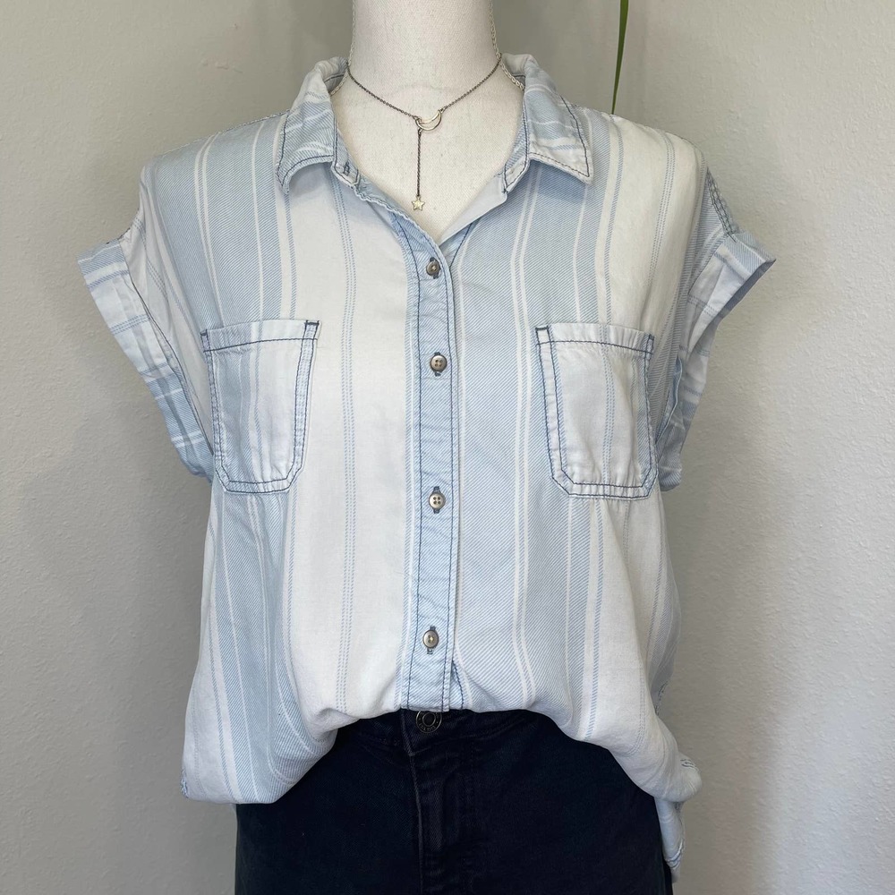 MOSSIMO Striped Sleeveless button down shirt